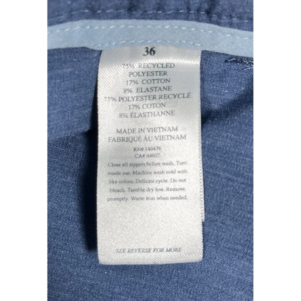 Faherty All Day Shorts Men 36 Navy Blue Drawstrings Casual Chino 8.5